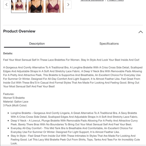 ♥️Body Frosting♥️ | Longline Lace Bralette - Berry - Picture 11 of 13